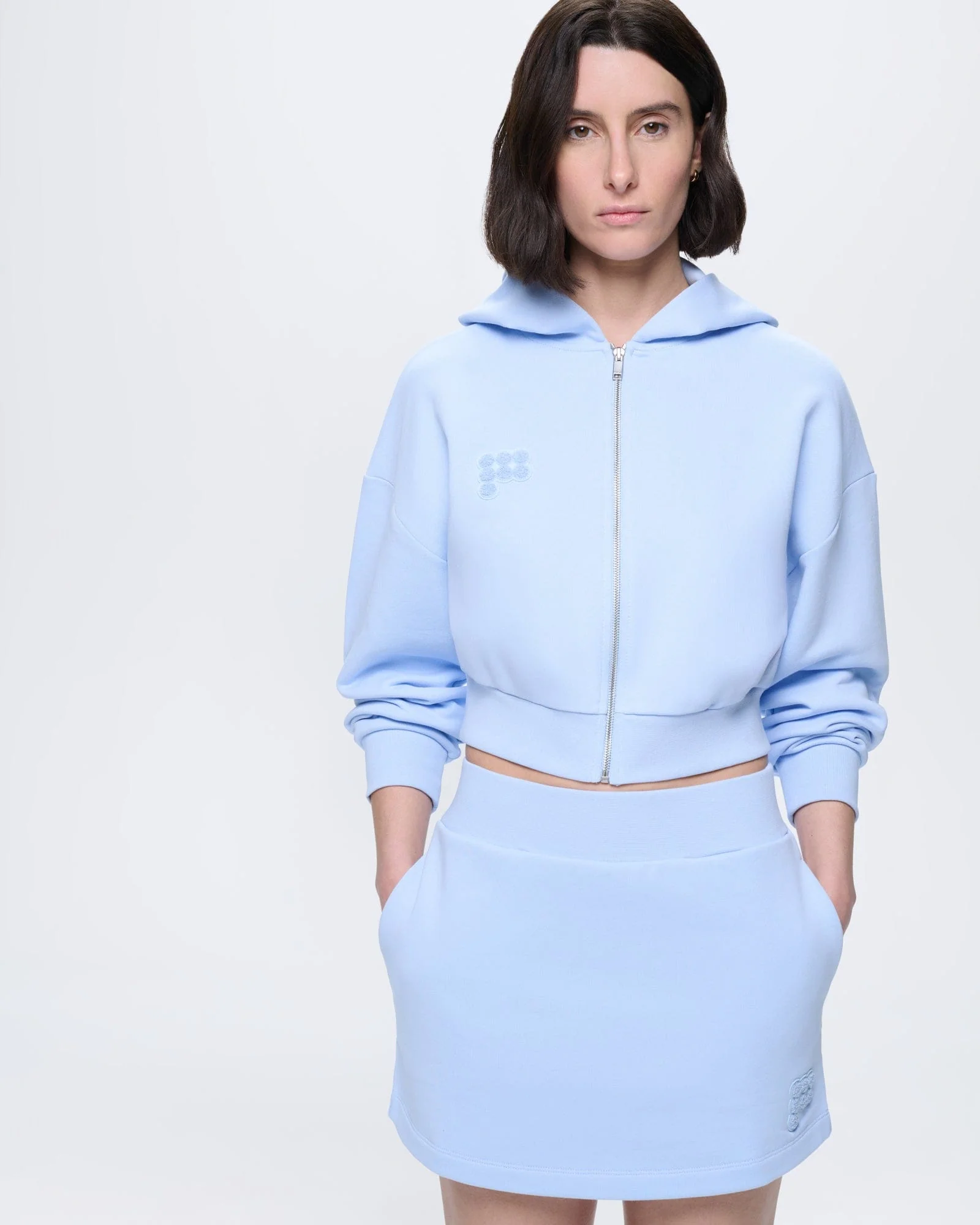 Womens Cropped Zip Up Hoodie